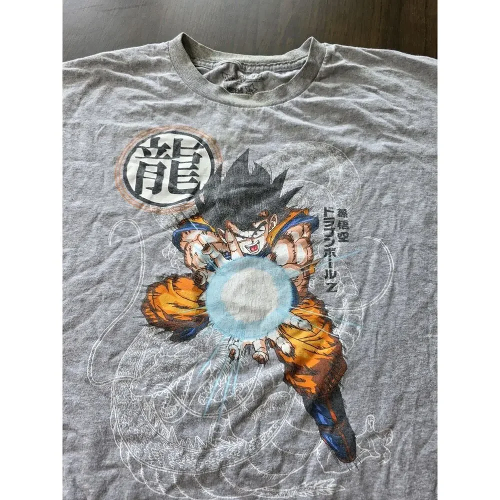 Dragon Ball Z Goku Kamehameha Graphic Tee Gray Adult 2XL Ripple Junction Fun - Picture 7 of 16